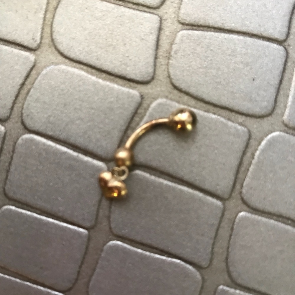 Real gold belly button ring